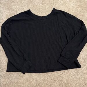 Aeropostale Black Boxy Long Sleeve Lightweight Sweater